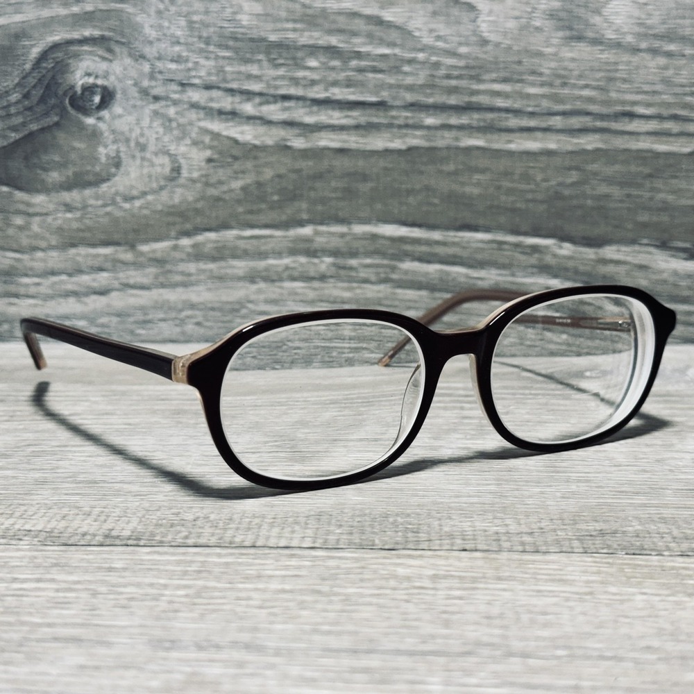 Baron BZ06 Eyeglass Frames Mens 54-18-145 Brown Plastic Oval Frames Only